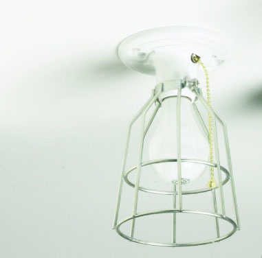 keyless light fixture with cage